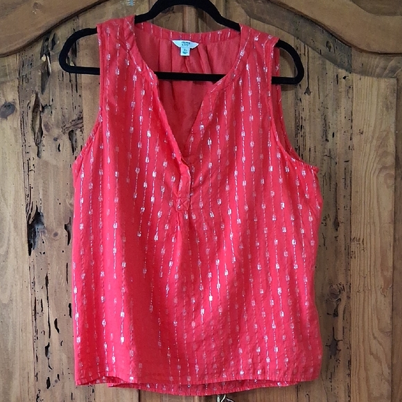 crown & ivy Tops - Crown & Ivy Red Sleeveless Blouse